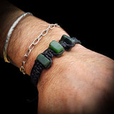 NZ Greenstone Pounamu One Off Macrame Bracelet (1A3-802)