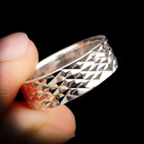 (R) Solid 925 Sterling Silver 7mm Diamond Cut Band Ring