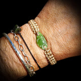 NZ Greenstone Pounamu One Off Macrame Bracelet (1A3-817)