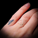 Solid 925 Sterling Silver Wide Heart Ring