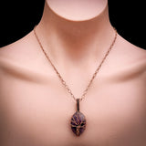 Handmade Copper & Natural Amethyst Wire Wrap Tree Necklace