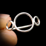 CLEARANCE (O) Solid 925 Sterling Silver 3 Circle Ring