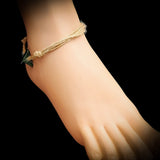 NZ Greenstone Pounamu One Off Macrame Anklet (1A3-647)