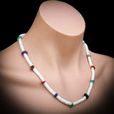 White Coconut & Mixed Gemstone Surfer Choker Necklace