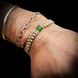Nephrite Jade One Off Macrame Bracelet (1A3-804)