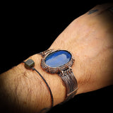 Handmade Copper & Natural Labradorite Wrap Cuff Bracelet