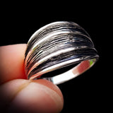 Solid 925 Sterling Silver Black Oxidized Wide Cuff Ring