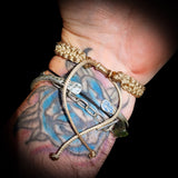 NZ Greenstone Pounamu One Off Macrame Bracelet (1A3-817)