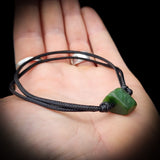 NZ Greenstone Pounamu One Off Macrame Anklet (1A3-779)