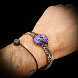 Handmade Copper & Natural Charoite Wrap Cuff Bracelet