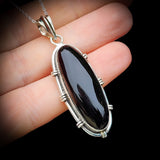 Solid 925 Sterling Silver & Natural Black Onyx Handmade Pendant & Chain Necklace