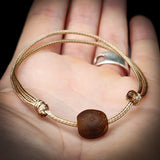 Rustic Recycled Brown Sea Glass One Off Bracelet (1A3-712)
