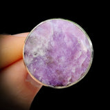 (O) Solid 925 Sterling Silver & Natural Lepidolite Handmade Ring