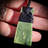 NZ Greenstone Pounamu Toki Pendant Necklace (N744)