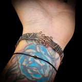 Handmade Copper & Natural Charoite Wrap Cuff Bracelet