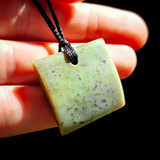 NZ Greenstone Pounamu Toki Pendant Necklace (N489)