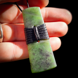 NZ Greenstone Pounamu Toki Pendant Necklace (N450)