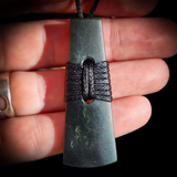 NZ Greenstone Pounamu Toki Pendant Necklace (N709)