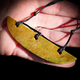 NZ Greenstone Pounamu Plate Pendant Necklace (N614)
