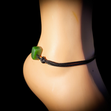 NZ Greenstone Pounamu One Off Macrame Anklet (1A3-826)