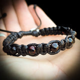 Cherry Baltic Amber Black Macrame Bracelet