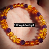 Amber & Gemstone Elastic Bracelets