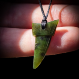 NZ Greenstone / Pounamu Tooth Pendant Necklace (N643)