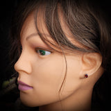 Natural Garnet & Solid 925 Sterling Silver Oval Stud Earrings