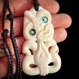 Hei Tiki Bone Carving Pendant Necklace