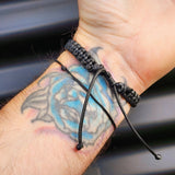 Black Macrame Cord Bracelet - Polished Cherry