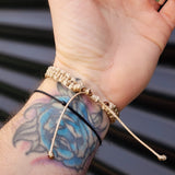 Natural Greenstone One Off Macrame Bracelet (1A3-794)