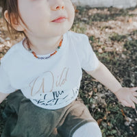 Amber Teething Necklace - Raw Honey Amber & Blue Turquoise Stone