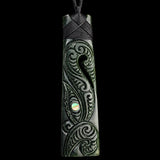 Natural Dark Jade XL Manaia Toki Pendant Necklace (N2255)