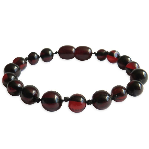 Amber Teething Bracelet / Anklet - Polished Cherry Amber