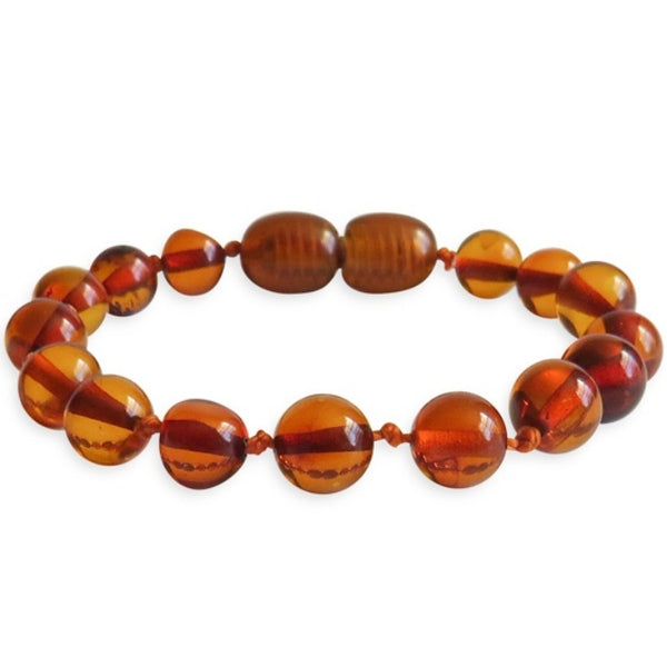 Amber Teething Bracelet / Anklet - Polished Cognac