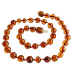 Amber Teething Necklace - Polished Cognac