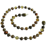 Amber Teething Necklace - Polished Green Amber