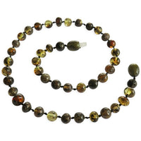 Amber Teething Necklace - Polished Green Amber