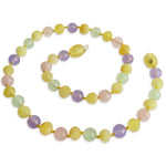 Amber Teething Necklace - Raw Butter & Pastel Chalcedony