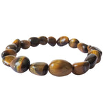 Irregular Polished Tiger Eye Stone Elastic Bracelet
