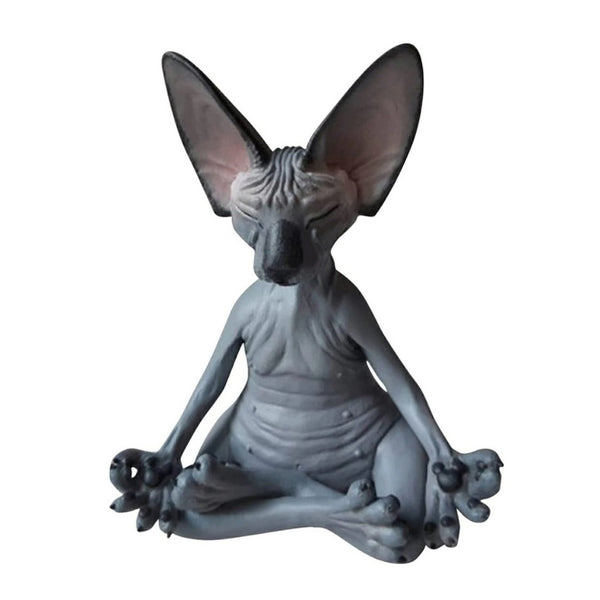 (Black) Unique Meditating Sphynx Cat Ornament