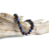 Adults Elastic Polished Cherry Amber & Lapis Lazuli Bracelet