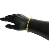 Adults Elastic Polished Honey Amber & Aventurine Bracelet