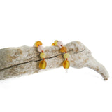 Amber Teething Bracelet / Anklet - Raw Honey, Butter & Rose Quartz
