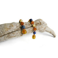 Amber Teething Bracelet / Anklet - Raw Butter, Honey & Lapis Lazuli