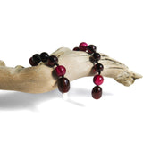 Amber Teething Bracelet / Anklet - Polished Cherry & Pink Tiger Eye