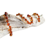 Amber Teething Necklace - Polished Cognac