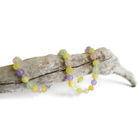 Amber Teething Necklace - Raw Butter & Pastel Chalcedony
