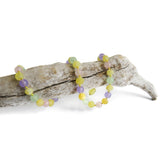 Amber Teething Necklace - Raw Butter & Pastel Chalcedony
