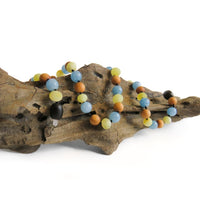 Amber Teething Necklace - Raw Butter, Pine Wood & Aquamarine